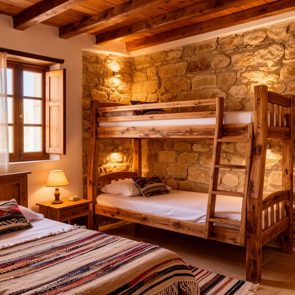 The upstairs family bedroom with bunks